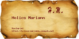 Holics Mariann névjegykártya
