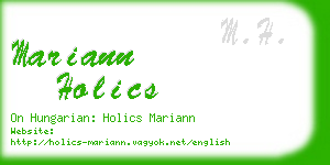 mariann holics business card